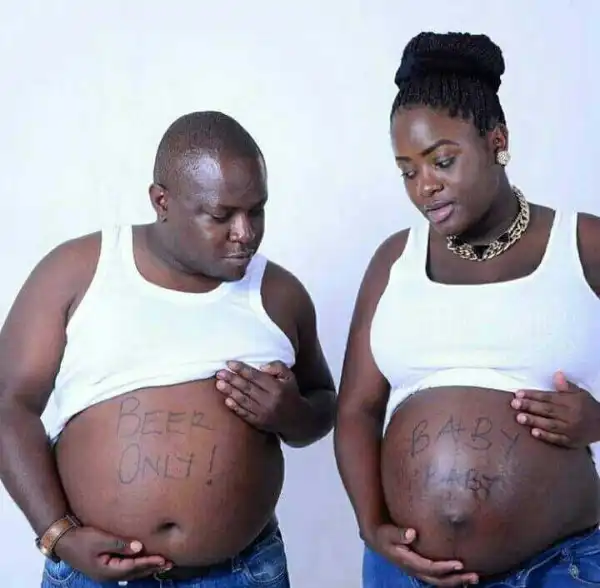 Beer Bump Vs Baby Bump: See Hilarious Pregnancy Picture Of A Couple